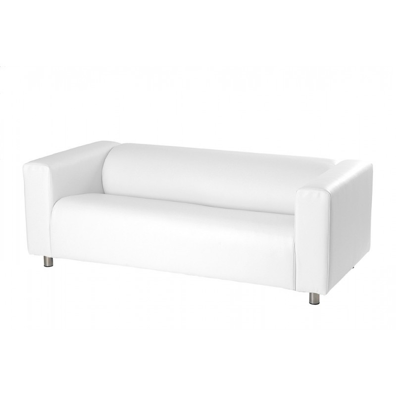 Rainbow Low Two-Seater Sofa - Leatherette White