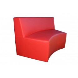 Modular Circular Two-Seater Sofa - Red Leatherette