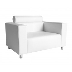 Nantes Single Sofa with Roll - Leatherette White