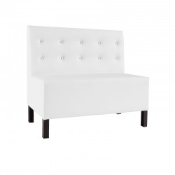 Venecia Two-Seater Buttoned Bench - Black Leatherette