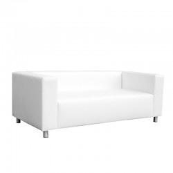 Nantes Two-Seater Sofa - Leatherette White