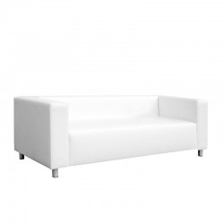 Nantes Three-Seater Sofa - Leatherette White