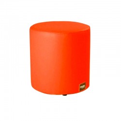 Round Rigid Pouf 40x40 - Orange Leatherette without legs