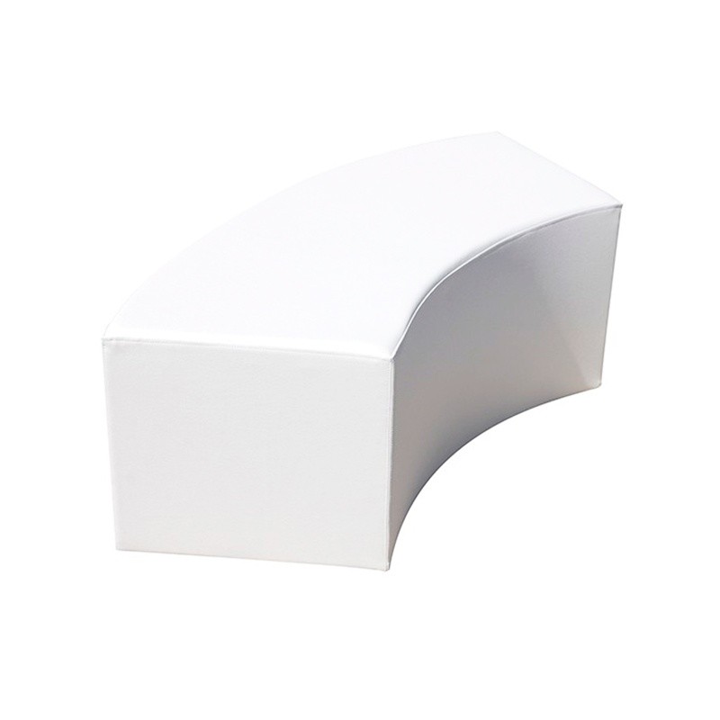 Curved Bench - Leatherette White