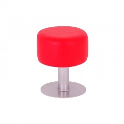 Low Round Stool - Red Nautic (Leatherette)