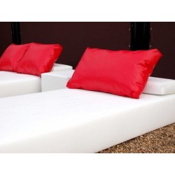 Pack 2 Rectangular Cushions - Red Leatherette