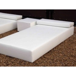Balinese Single Bed Without Canopy - Nautic (Leatherette) White