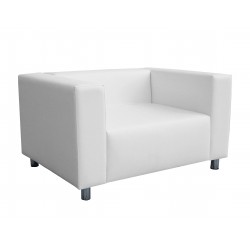 Nantes Single Sofa - Leatherette White