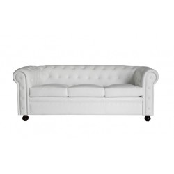 Chester Three-Seater Sofa - Nautic (Leatherette) White